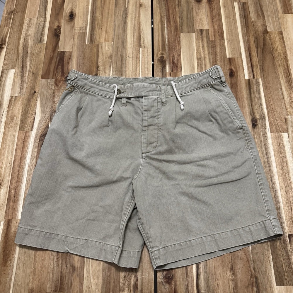 Birdwell Beach Britches Mens 35 Beige Canvas Chino Shorts 8" Inseam MA4037
